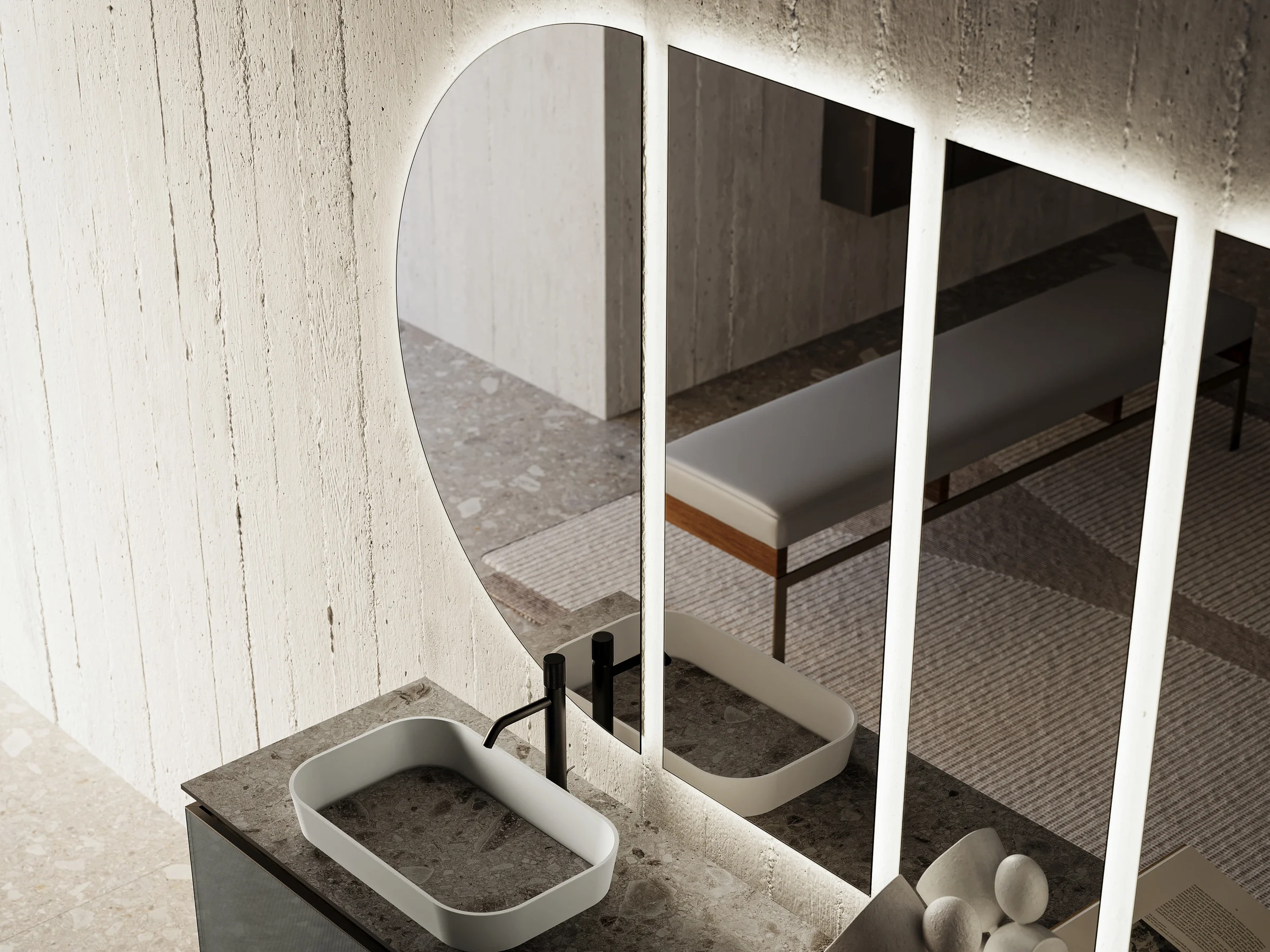 Auflagebecken auf Waschtischplatte