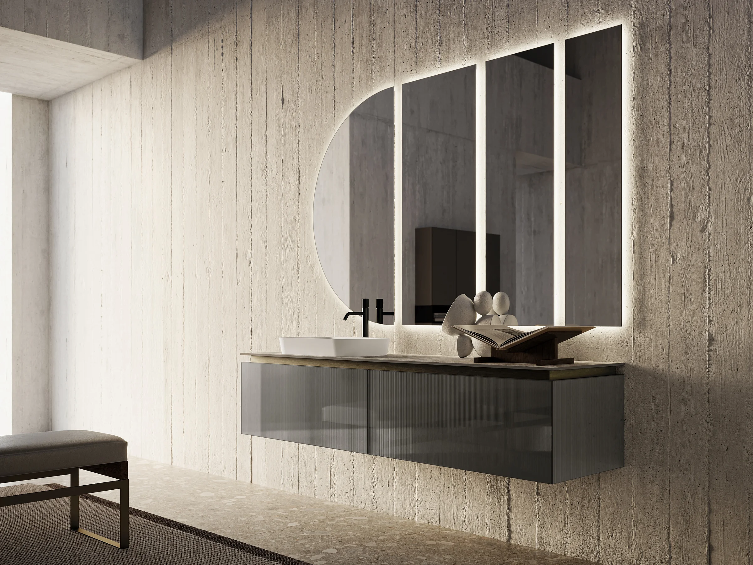 ALTO 03 — Auflagebecken-Lösung mit Gress-Platte