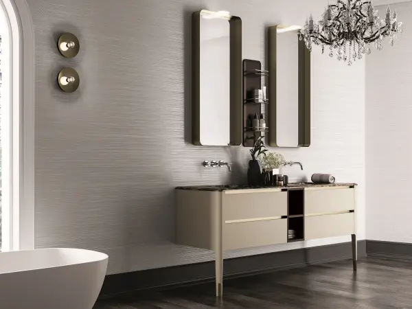 Waschtisch mit Auflagebecken, Serie ART, 199 x 52 cm. Individuell geplanter Waschplatz nach Maß.