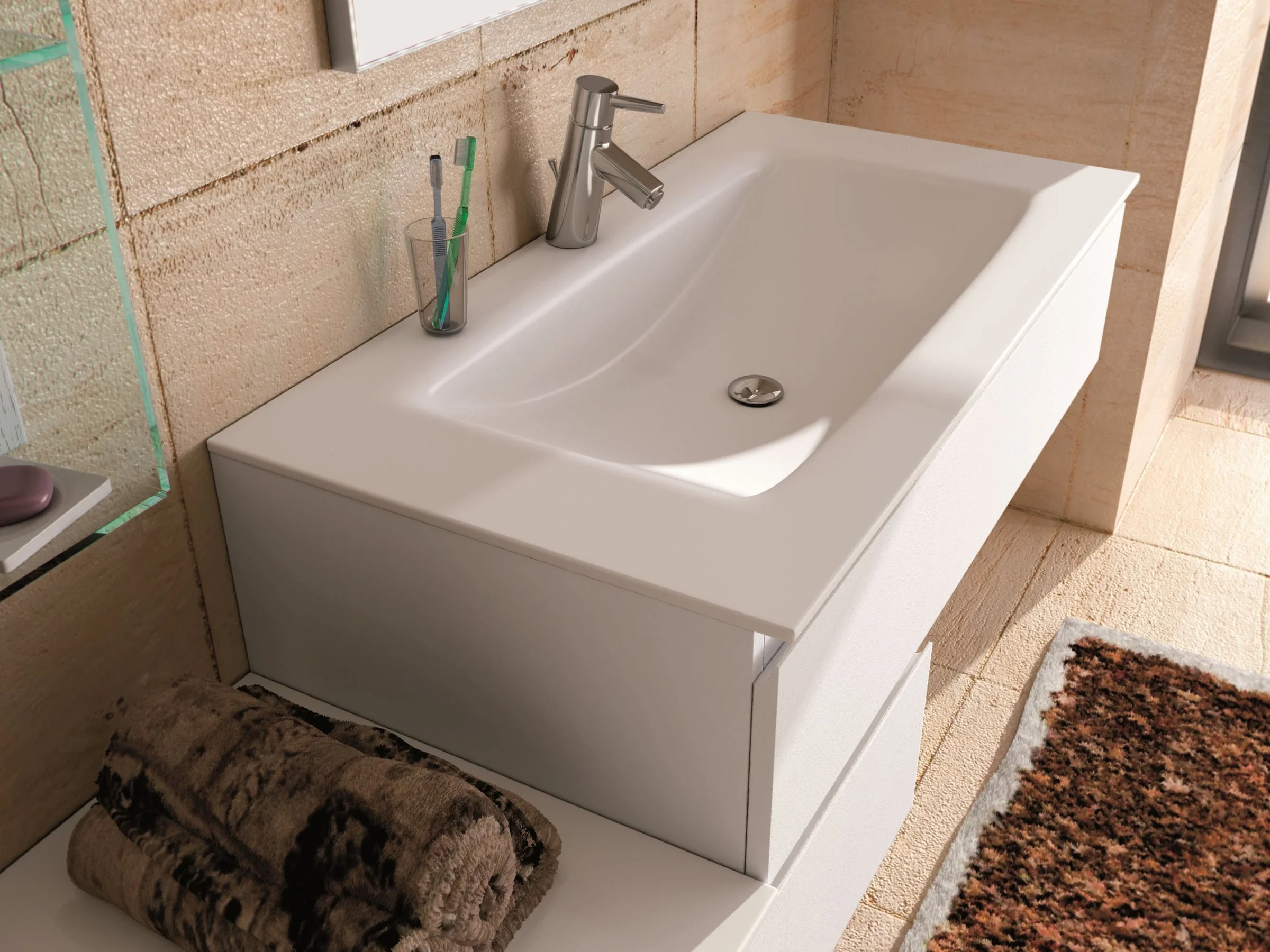 Corian &mdash; fugenloser Waschtisch