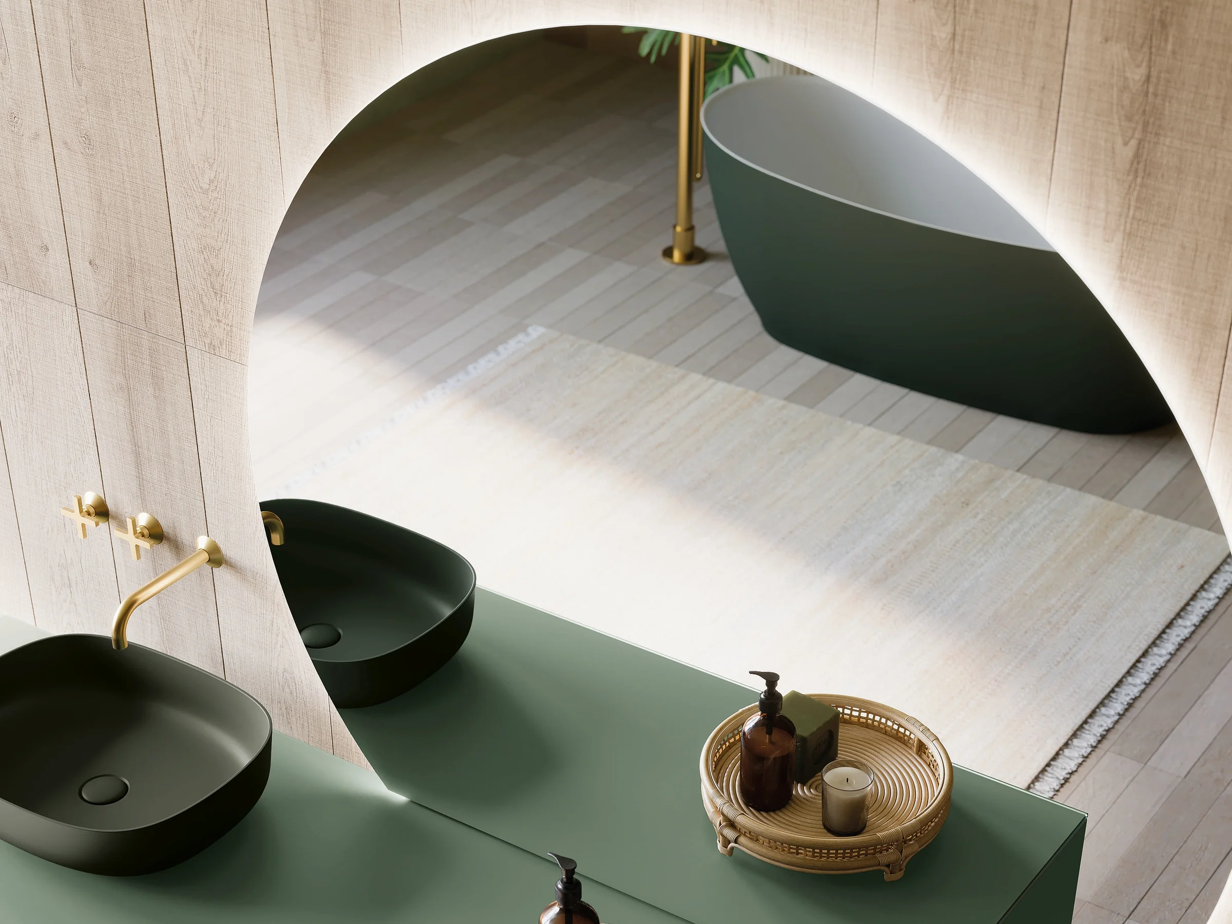 Glas &mdash; fugenloser Waschtisch