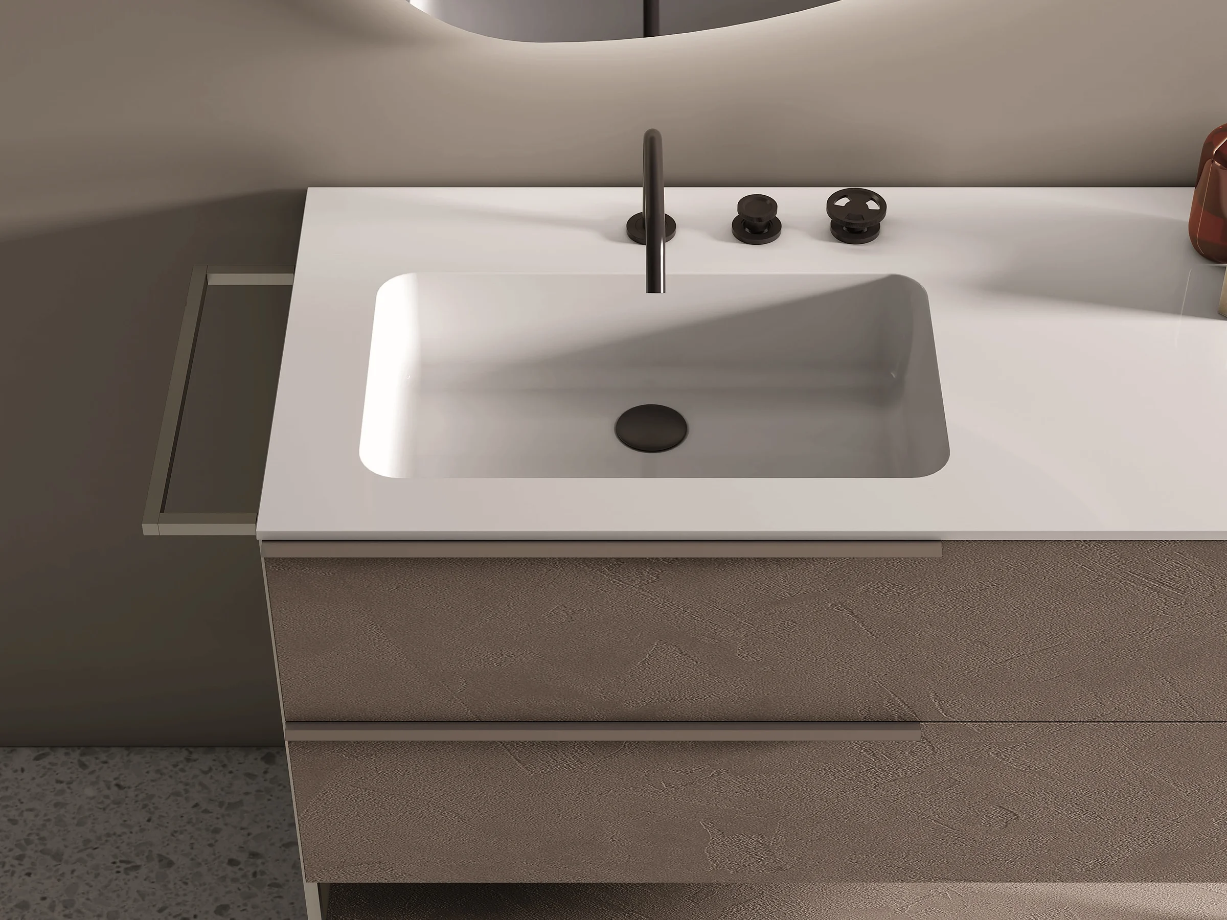 Mineraltek &mdash; fugenloser Waschtisch